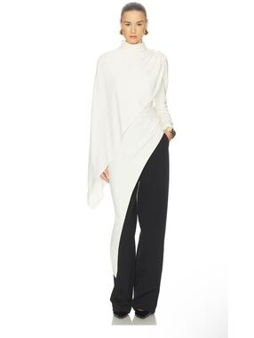 The Wilhelmina Cape Top in Cream Helsa $399 tags on gorgeous shawl